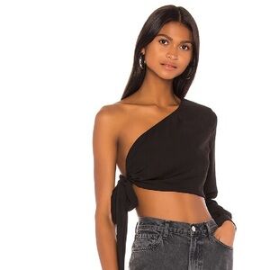 SUPERDOWN charlotte one shoulder top in black